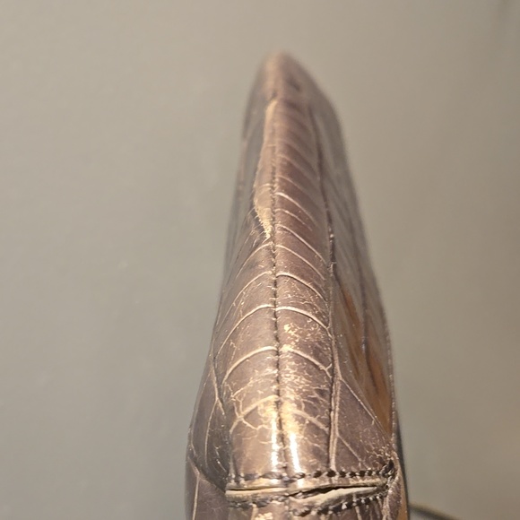 Brighton Crossbody Croc Embossed Nylon Gray - Picture 7 of 10